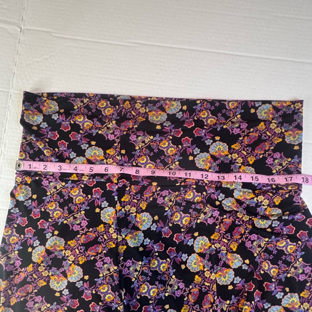 LuLaRoe XL Floral Maxi Skirt A-Line Flowing Foldover Yoga Waist Boho - Picture 10 of 11